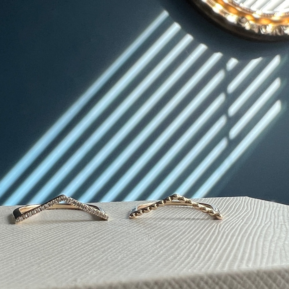 Solid Gold Chevron Stacker Set - image 2